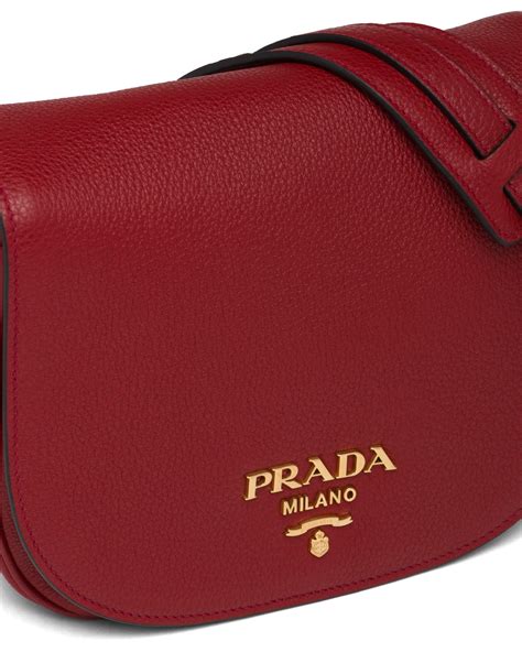 prada ruby-1c0|Ruby Red Leather shoulder bag .